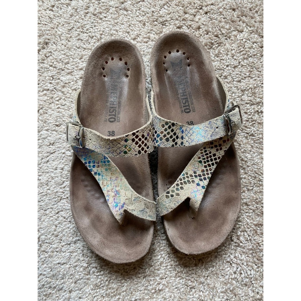 Mephisto Sandals Helen Python Calf Shoes 38 US 8 Leather Cork Comfort s4